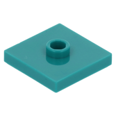 LEGO lapos elem 1 bütyökkel középen 2×2, sötét türkizkék (87580)