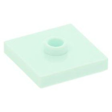 LEGO lapos elem 1 bütyökkel középen 2×2, világos vízzöld (87580)