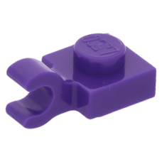 LEGO lapos elem 1x1 vízszintes fogóval, sötétlila (61252)