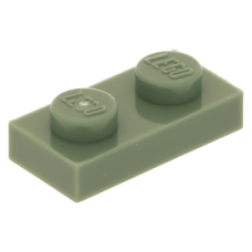 Eredeti, új LEGO lapos elem 1x2, homokzöld (3023) - nélkülözhetetlen építőelem, alkatrész