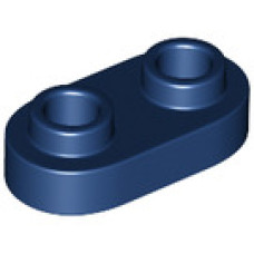 LEGO lapos elem 1x2 lekerekített tetején két lyukas bütyökkel, sötétkék (35480)