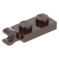 LEGO lapos elem 1x2 vízszintes fogóval, sötétbarna (63868)