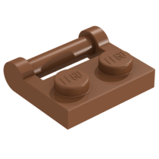 LEGO lapos elem 1x2 zárt végű fogantyúval, vörösesbarna (48336)