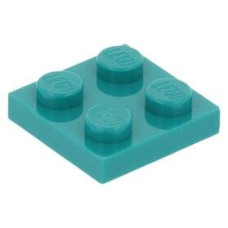 LEGO lapos elem 2x2, sötét türkizkék (3022)
