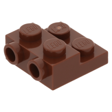 LEGO lapos elem 2x2x2/3 oldalán két bütyökkel, vörösesbarna (99206)