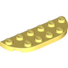 LEGO lapos elem 2x6 hosszú oldalán lekerekített sarkokkal, világossárga (18980)