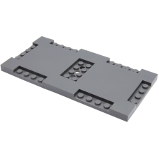 LEGO lapos elem 8x16 2/3 1×4 és 2×4 kivágásokkal (útalap), sötétszürke (71772)