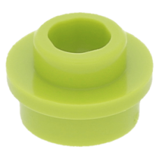 LEGO lapos elem kerek 1x1 lyukas bütyökkel, lime (85861)