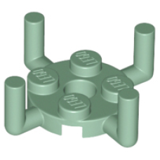 LEGO lapos elem kerek 2x2 négy horoggal, homokzöld (98284)