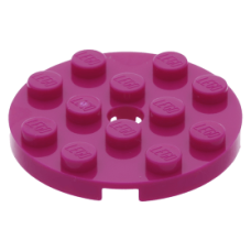 LEGO lapos elem kerek lyukkal középen 4x4, bíborvörös (60474)