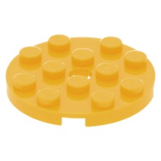 LEGO lapos elem kerek lyukkal középen 4x4, világos narancssárga (60474)
