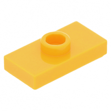 LEGO lapos elem 1 bütyökkel középen 1×2, világos narancssárga (15573)