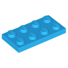 LEGO lapos elem 2x4, sötét azúrkék (3020)