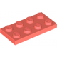 LEGO lapos elem 2x4, korall (3020)