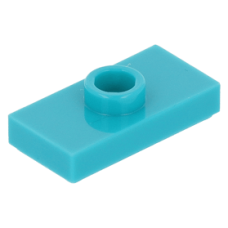 LEGO lapos elem 1 bütyökkel középen 1×2, sötét türkizkék (15573)
