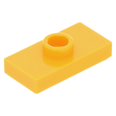 LEGO lapos elem 1 bütyökkel középen 1×2, világos narancssárga (15573)