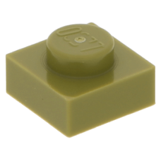 LEGO lapos elem 1x1, olajzöld (3024)