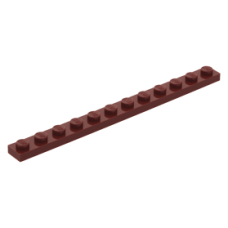 LEGO lapos elem 1x12, sötétpiros (60479)