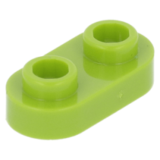 LEGO lapos elem 1x2 lekerekített tetején két lyukas bütyökkel, lime (35480)