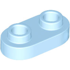LEGO lapos elem 1x2 lekerekített tetején két lyukas bütyökkel, világoskék (35480)