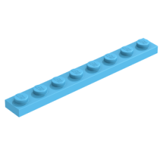 LEGO lapos elem 1x8, sötét azúrkék (3460)