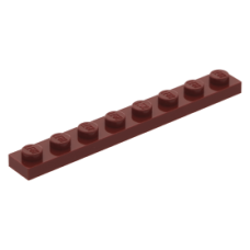 LEGO lapos elem 1x8, sötétpiros (3460)