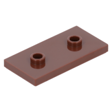 LEGO lapos elem 2×4 2 bütyökkel középen, vörösesbarna (65509)