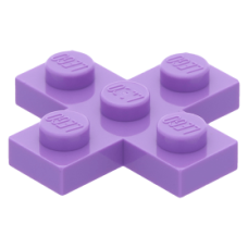 LEGO lapos elem 3x3 kereszt alakú, közép levendulalila (15397)