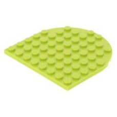 LEGO lapos elem 8x8 egyik oldalán lekerekített sarkokkal, lime (41948)