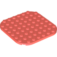 LEGO lapos elem 8x8 lekerekített sarkokkal, korall (65140)