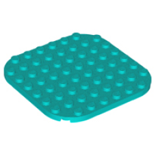LEGO lapos elem 8x8 lekerekített sarkokkal, sötét türkizkék (65140)