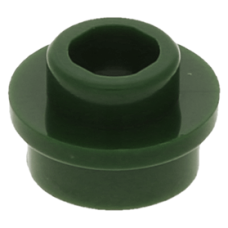 LEGO lapos elem kerek 1x1 lyukas bütyökkel, sötétzöld (85861)