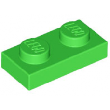 LEGO lapos elem 1x2, világoszöld (3023)