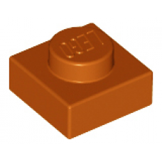 LEGO lapos elem 1x1, sötét narancssárga (3024)