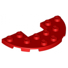 LEGO lapos elem félkör 3x6 1×2-es kivágással, piros (18646)