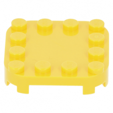 LEGO lapos elem 4×4×2/3 lekerekített sarkokkal és négy talppal, sárga (66792)