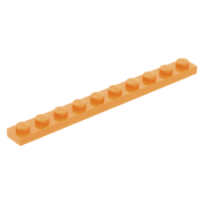 LEGO lapos elem 1x10, narancssárga (4477)