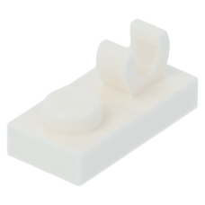 LEGO lapos elem 1×2 tetején fogóval, fehér (44861)