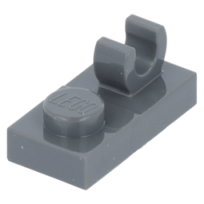 LEGO lapos elem 1×2 tetején fogóval, sötétszürke (44861)