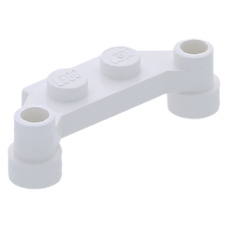 LEGO lapos elem 1×4 eltolt kétszintes, fehér (4590)