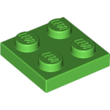 LEGO lapos elem 2x2, világoszöld (3022)