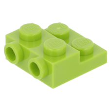 LEGO lapos elem 2x2x2/3 oldalán két bütyökkel, lime (99206)