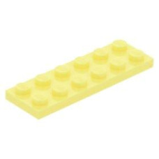 LEGO lapos elem 2x6, világossárga (3795)
