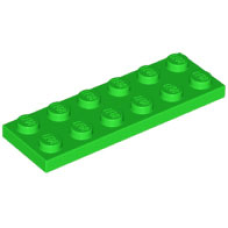 LEGO lapos elem 2x6, világoszöld (3795)