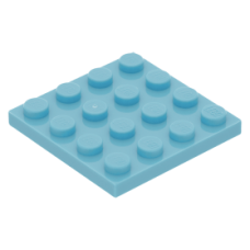 LEGO lapos elem 4x4, közép azúrkék (3031)