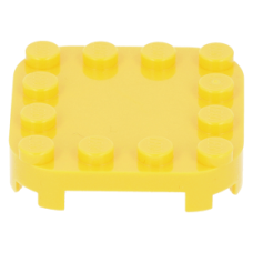 LEGO lapos elem 4×4×2/3 lekerekített sarkokkal és négy talppal, sárga (66792)