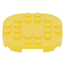 LEGO lapos elem 6×6×2/3 lekerekített sarkokkal és négy talppal, sárga (66789)