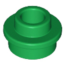 LEGO lapos elem kerek 1x1 lyukas bütyökkel, zöld (85861)