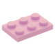 LEGO lapos elem 2x3, világos rózsaszín (3021)