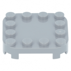 LEGO lapos elem 4×4×2/3 lekerekített sarkokkal és négy talppal, világosszürke (66792)